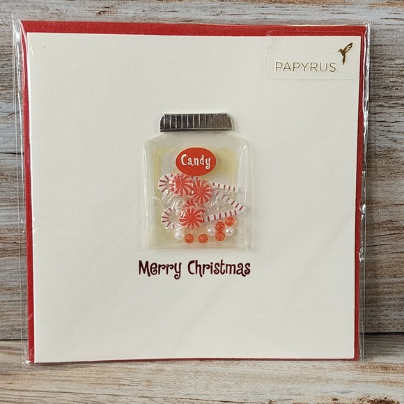Papyrus Other - Papyrus Christmas Card 3D Candy Jar Peppermint Merry Christmas Holiday 07086610